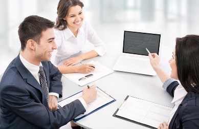 Business People Using Computer - Microsoft Office